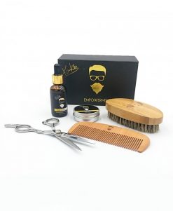 Krew Kutz Beard Grooming Kit - Oil / Balm / Brush / Comb / Scissors / Pouch