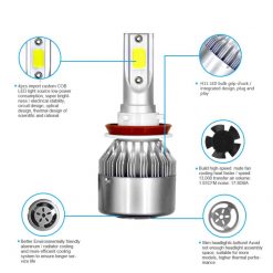 C6 LED Headlight Bulb - 6000K Cool White (Pack of 2) - Image 2