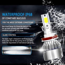 C6 LED Headlight Bulb - 6000K Cool White (Pack of 2) - Image 5