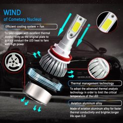 C6 LED Headlight Bulb - 6000K Cool White (Pack of 2) - Image 4