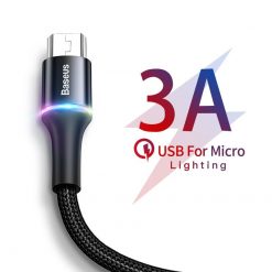 Baseus 3A LED Lighting Micro USB Charging Cable - 1M / 2M / 3M