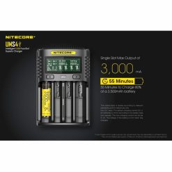 Nitecore UM4 USB Universal 4-Port Smart Charger for Li-Ion/Ni-MH/Ni-Cd/IMR 26650 22650 21700 20700 18650 18490 18350 17670 17500 17335 16340 RCR123 14500 10440 AA AAA AAAA - Image 2