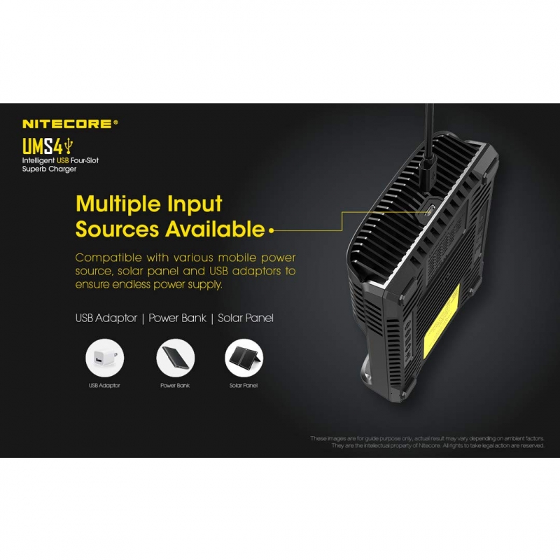 Nitecore UM4 USB Universal 4-Port Smart Charger for Li-Ion/Ni-MH/Ni-Cd/IMR 26650 22650 21700 20700 18650 18490 18350 17670 17500 17335 16340 RCR123 14500 10440 AA AAA AAAA - Image 6