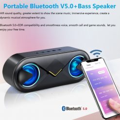 S6 HiFi Super Bass Bluetooth 5.0 Speaker with TF, AUX & USB Inputs - Image 4