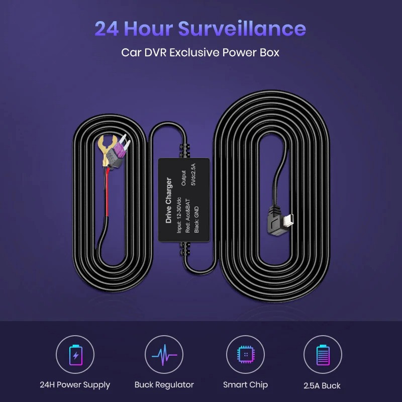 24HR Car DVR Dash Cam Parking Monitor Line - Image 2