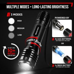 GearLight S1050 Tactical LED Flashlight - 2 Pack - Image 3
