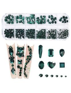 12 Grid Rhinestone Set - Green