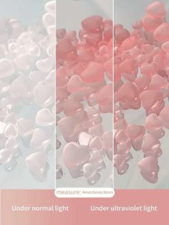 Heart Shape Nail Decoration - Orange - Image 5