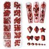 12 Grid Rhinestone Set - Red