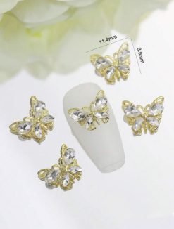 5 Piece Gold Butterfly Nail Gem - Image 2
