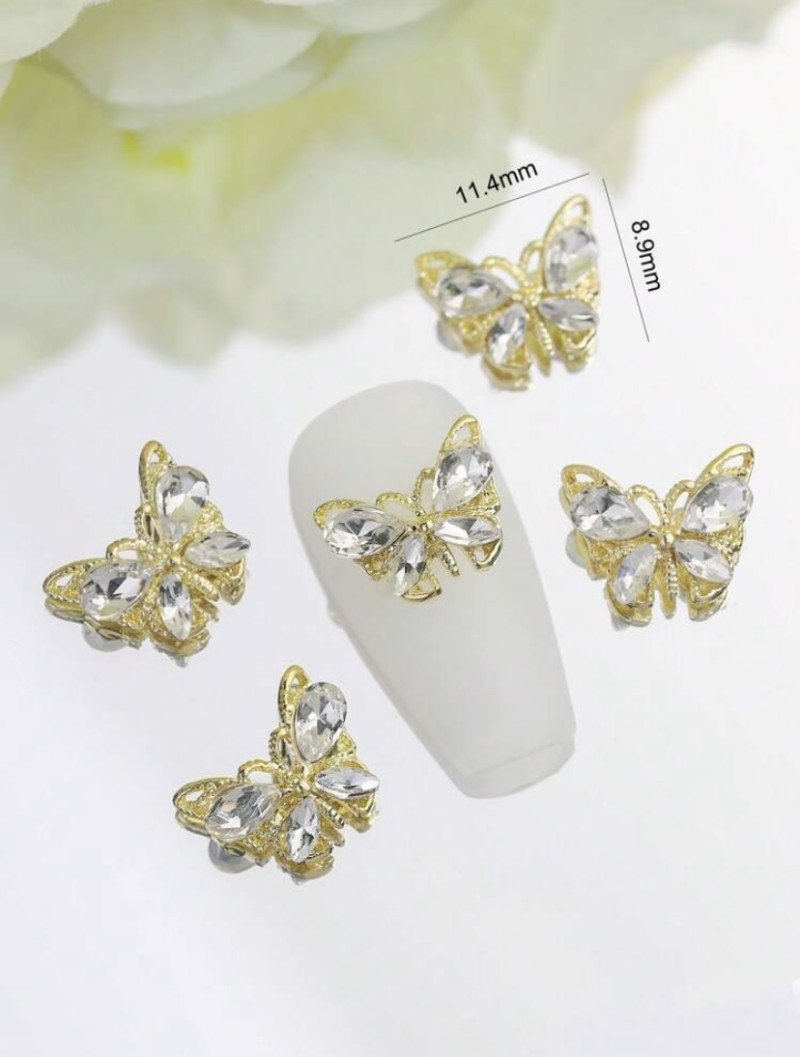 5 Piece Gold Butterfly Nail Gem - Image 2