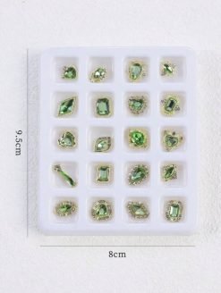 20 Piece Jade Rhinestone Nail Decoration - Image 2