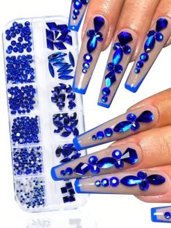 12 Grid Rhinestone Set - Blue - Image 3
