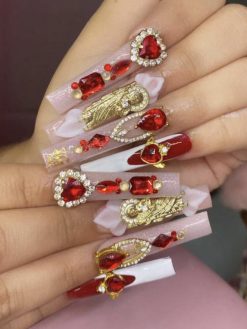 12 Grid Rhinestone Set - Red - Image 7