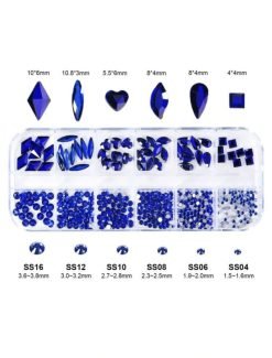 12 Grid Rhinestone Set - Blue - Image 2