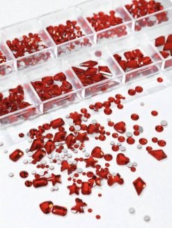 12 Grid Rhinestone Set - Red - Image 5