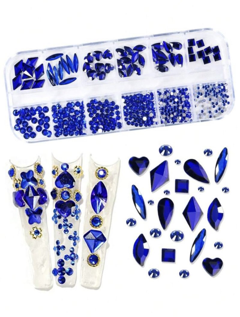 12 Grid Rhinestone Set - Blue - Image 4