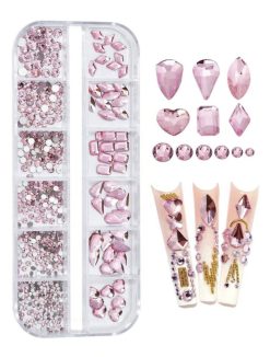 12 Grid Rhinestone Set - Pink