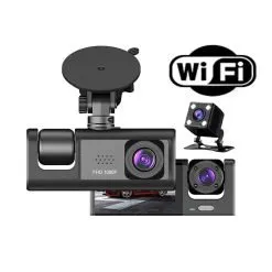 3 Channel HD WiFi Dash Cam / Car DVR 1080P 170° Wide Angle Night Vision