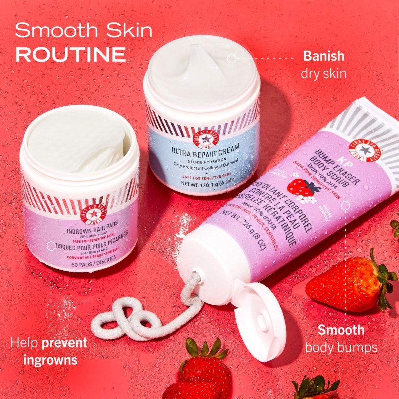 First Aid Beauty KP Bump Eraser Body Scrub with 10% AHA – Fresh Strawberry - Image 3