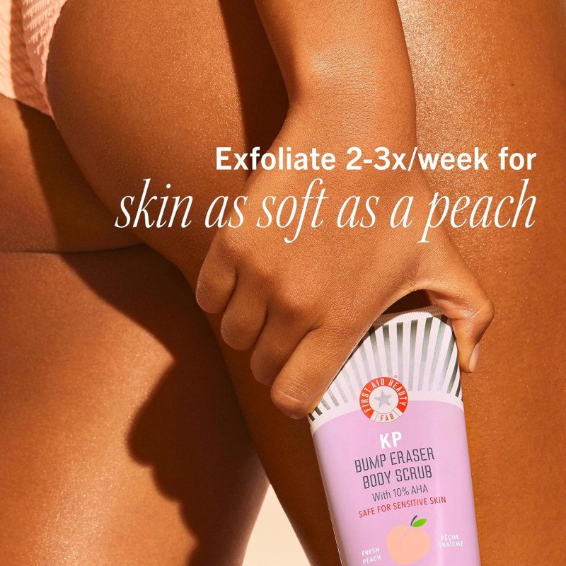 First Aid Beauty KP Bump Eraser Body Scrub with 10% AHA – Fresh Peach - Image 3