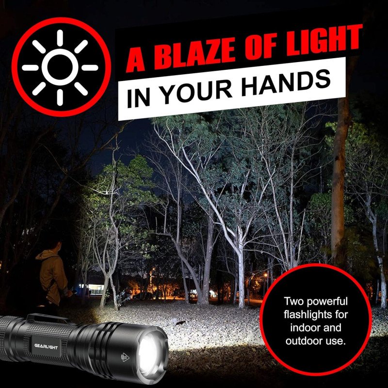 GearLight TAC LED Flashlight - 2 Pack - Image 2