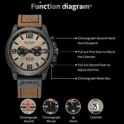 Curren 8314 Leather Band Men's Quartz Watch - Image 3