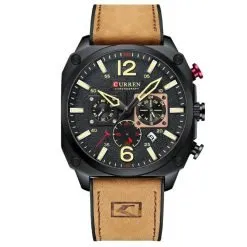 Curren Chronograph 8398 Leather Band Men's Quartz Watch