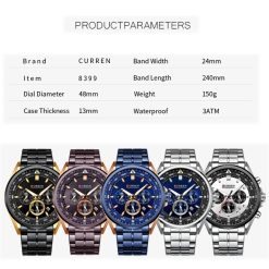 Curren 8399 Stainless Steel Men's Quartz Watch - Image 3