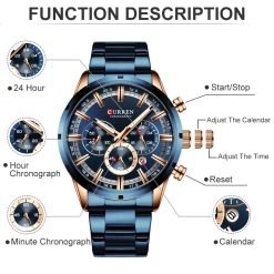 Curren 8355 Stainless Steel Men's Quartz Watch - Image 3