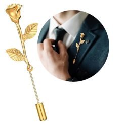 Gold Rose Lapel Pin / Brooch