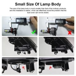 Mini LED Headlight Bulbs 6000K White – Plug & Play High Brightness Conversion Kit - Image 4