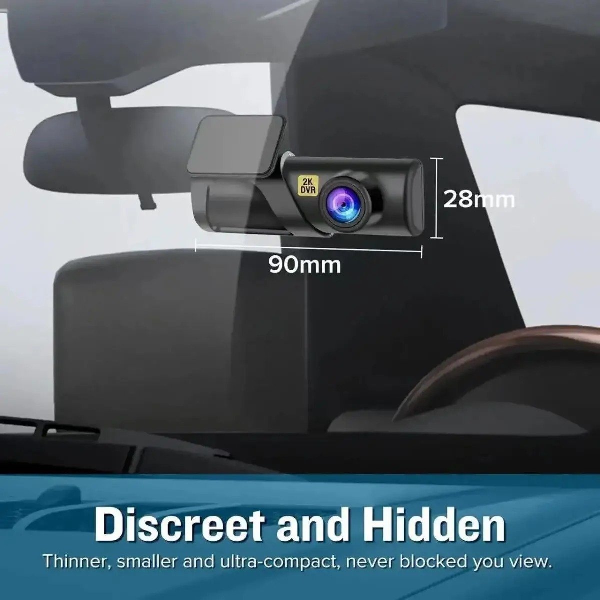 2K WiFi Mini Dash Cam with 24hr Parking Monitor & Hardwire Power Kit - Image 9