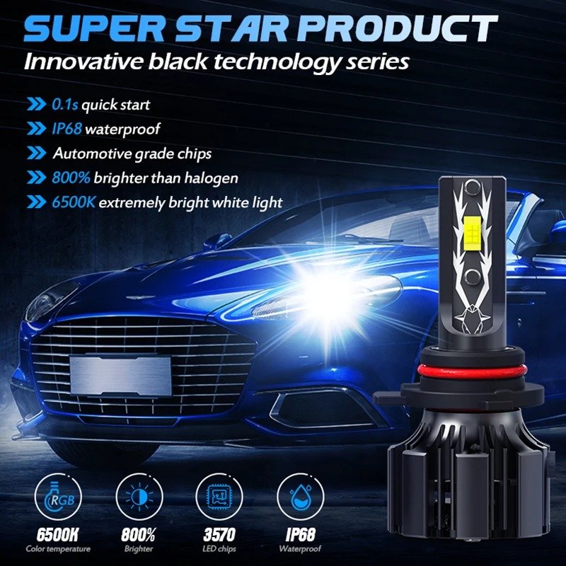 T6 Premium Automotive LED Headlights 6000K - Precision Beam | High Performance Cooling - Image 3