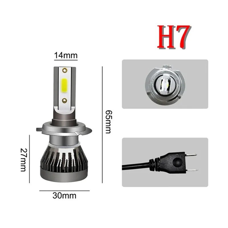 Mini LED Headlight Bulbs 6000K White – Plug & Play High Brightness Conversion Kit - Image 6